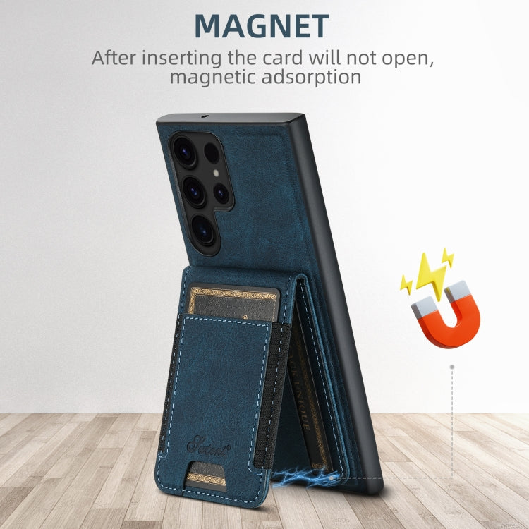 For Samsung Galaxy Note20 Suteni H17 Litchi Texture Leather MagSafe Detachable Wallet Phone Case(Blue) - Galaxy Note20 Cases by Suteni | Online Shopping UK | buy2fix