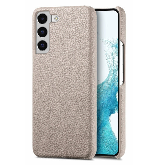 For Samsung Galaxy S22+ 5G Litchi Oil Edge Leather Back Phone Case(Khaki)