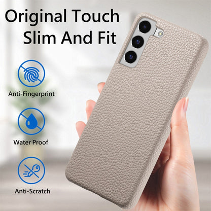 For Samsung Galaxy S22+ 5G Litchi Oil Edge Leather Back Phone Case(Khaki) - Galaxy S22+ 5G Cases by buy2fix | Online Shopping UK | buy2fix