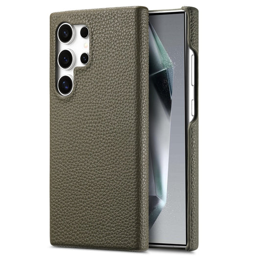 For Samsung Galaxy S24 Ultra 5G Litchi Oil Edge Leather Back Phone Case(Green) - Galaxy S24 Ultra 5G Cases by buy2fix | Online Shopping UK | buy2fix