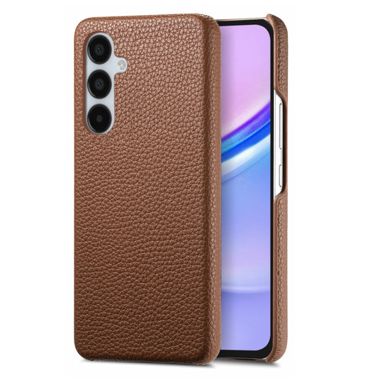 For Samsung Galaxy A15 Litchi Oil Edge Leather Back Phone Case(Brown) - Galaxy Phone Cases by buy2fix | Online Shopping UK | buy2fix