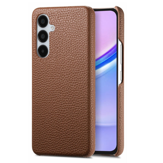 For Samsung Galaxy A15 Litchi Oil Edge Leather Back Phone Case(Brown)