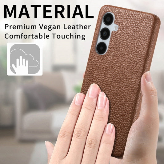 For Samsung Galaxy A15 Litchi Oil Edge Leather Back Phone Case(Brown) by buy2fix