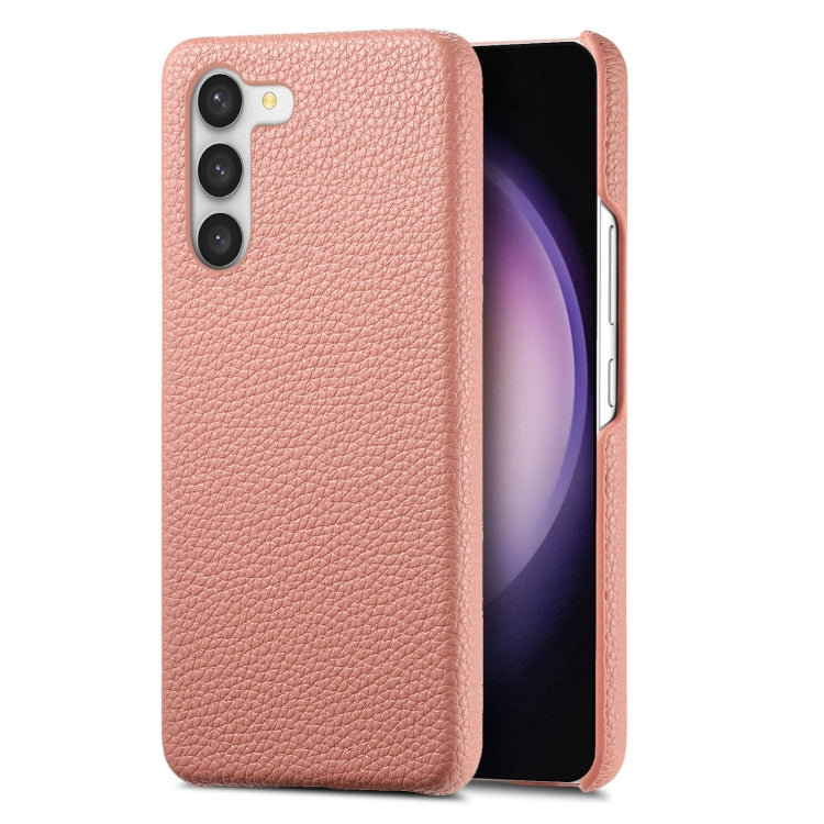 For Samsung Galaxy S23 5G Litchi Oil Edge Leather Back Phone Case(Pink) - Galaxy S23 5G Cases by buy2fix | Online Shopping UK | buy2fix