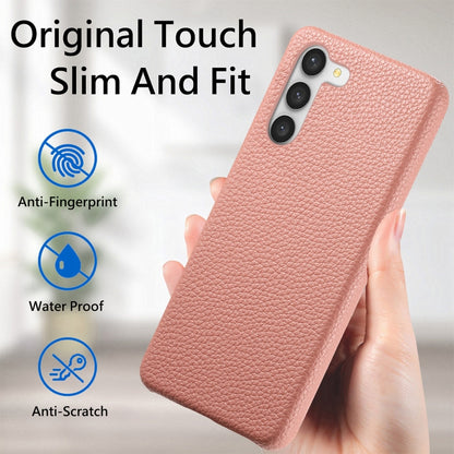 For Samsung Galaxy S23 5G Litchi Oil Edge Leather Back Phone Case(Pink) - Galaxy S23 5G Cases by buy2fix | Online Shopping UK | buy2fix