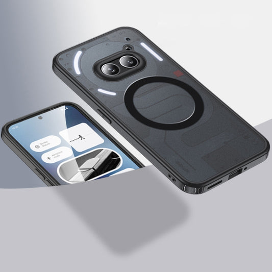 For Nothing Phone 2a MagSafe Armor Clear TPU Hybrid PC Phone Case(Scrub Black) by buy2fix