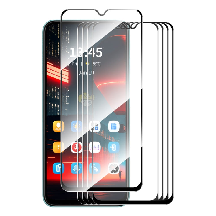 For Tecno Spark 9 5pcs ENKAY Full Glue High Aluminum-silicon Tempered Glass Film - Tecno Tempered Glass by ENKAY | Online Shopping UK | buy2fix