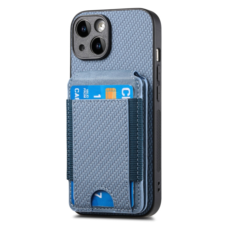 For iPhone 11 Pro Max Carbon Fiber Vertical Flip Wallet Stand Phone Case(Blue) - iPhone 11 Pro Max Cases by buy2fix | Online Shopping UK | buy2fix