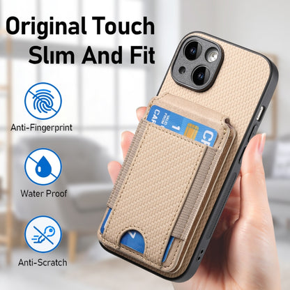For iPhone 11 Pro Carbon Fiber Vertical Flip Wallet Stand Phone Case(Khaki) - iPhone 11 Pro Cases by buy2fix | Online Shopping UK | buy2fix