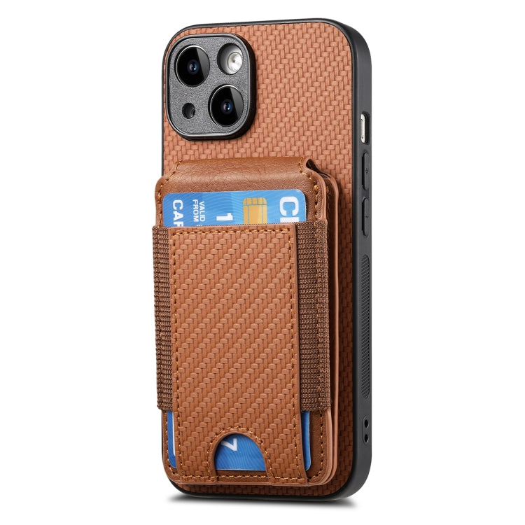 For iPhone 7 / 8 / SE 2022 Carbon Fiber Vertical Flip Wallet Stand Phone Case(Brown) - iPhone SE 2022 / 2020 / 8 / 7 Cases by buy2fix | Online Shopping UK | buy2fix