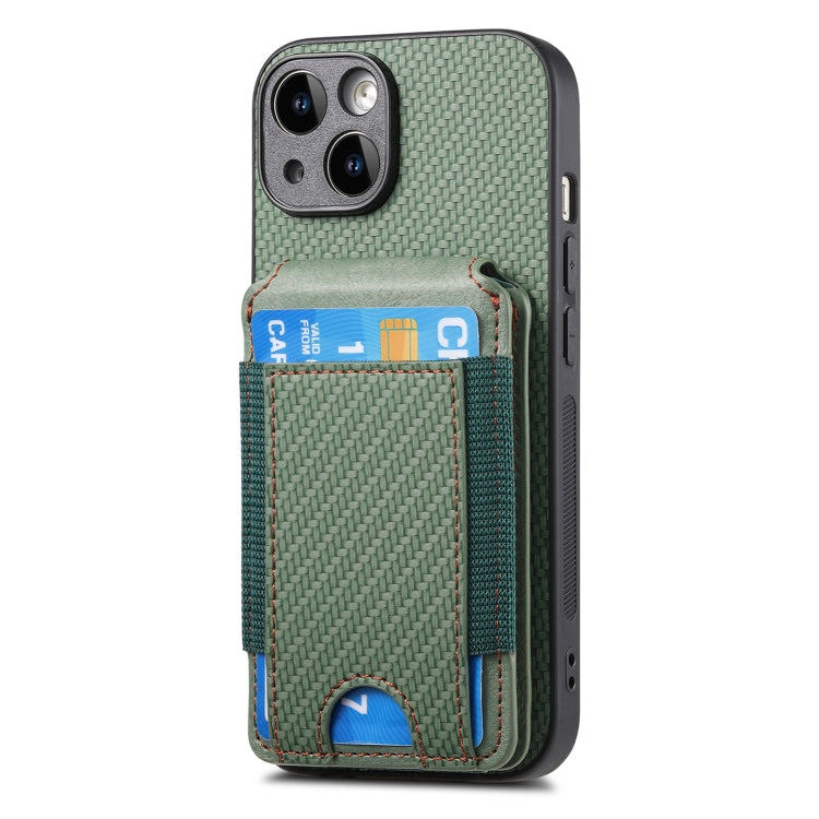 For iPhone 7 / 8 / SE 2022 Carbon Fiber Vertical Flip Wallet Stand Phone Case(Green) - iPhone SE 2022 / 2020 / 8 / 7 Cases by buy2fix | Online Shopping UK | buy2fix