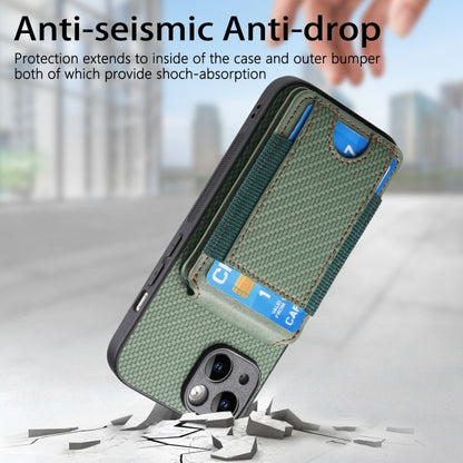For iPhone 6 Plus / 6s Plus Carbon Fiber Vertical Flip Wallet Stand Phone Case(Green) - More iPhone Cases by buy2fix | Online Shopping UK | buy2fix