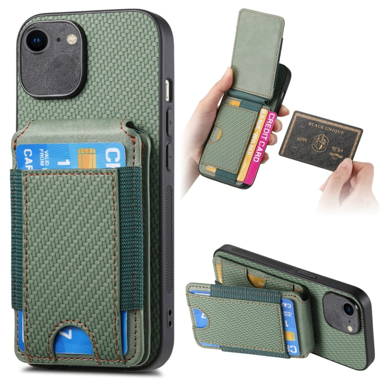 For iPhone 6 / 6s Carbon Fiber Vertical Flip Wallet Stand Phone Case(Green) - More iPhone Cases by buy2fix | Online Shopping UK | buy2fix