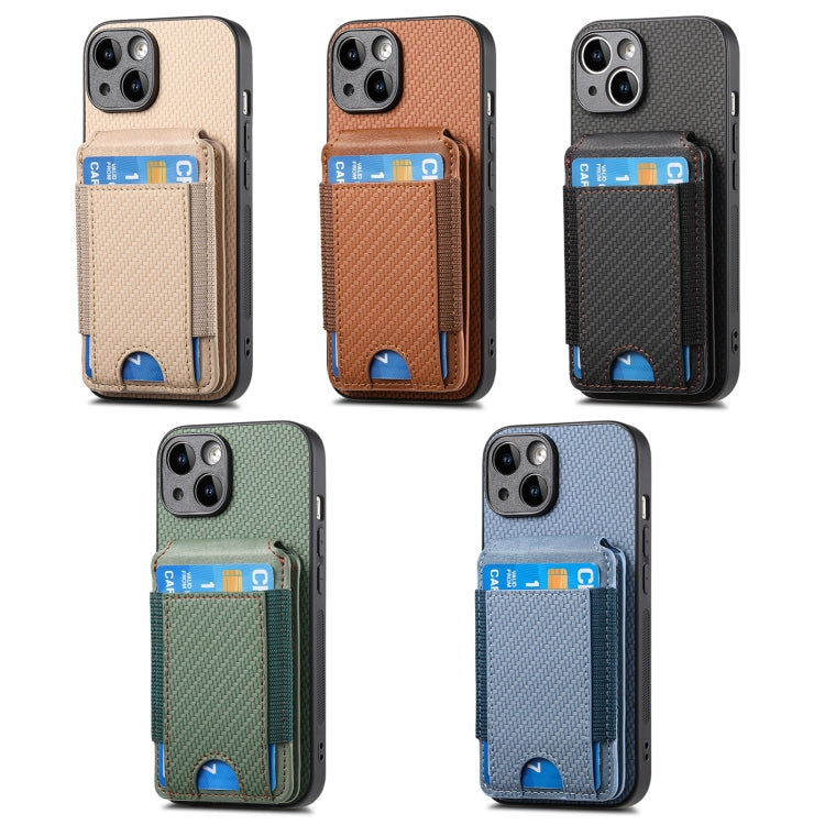 For iPhone 11 Pro Carbon Fiber Vertical Flip Wallet Stand Phone Case(Brown) - iPhone 11 Pro Cases by buy2fix | Online Shopping UK | buy2fix