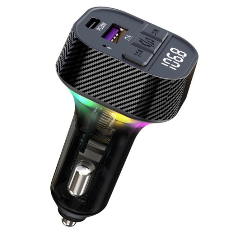 C51  Type-C + USB Car Charger Colorful Light Car Bluetooth Adapter FM Transmitter MP3 Player - Car Charger by buy2fix | Online Shopping UK | buy2fix