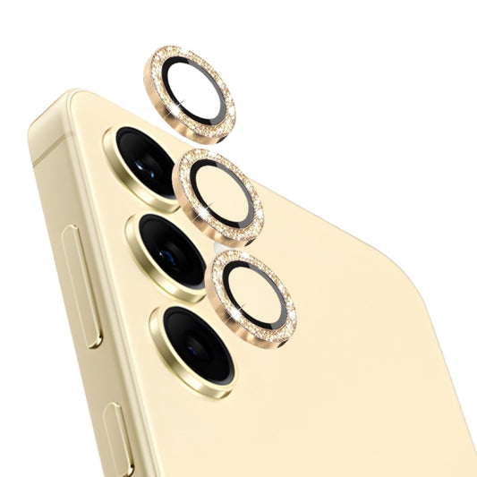 For Samsung Galaxy S24 5G NORTHJO Camera Lens Bling Glitter Metal Ring Tempered Glass Film(Gold) by NORTHJO