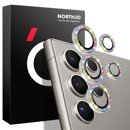 For Samsung Galaxy S24 Ultra 5G NORTHJO Camera Lens Bling Glitter Metal Ring Tempered Glass Film(Colorful) - Galaxy S24 Ultra 5G Tempered Glass by NORTHJO | Online Shopping UK | buy2fix