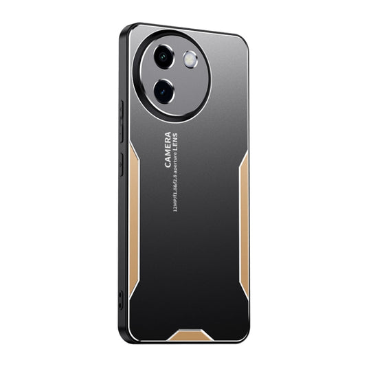 For vivo V30e Blade Series TPU Hybrid Metal Phone Case(Gold)