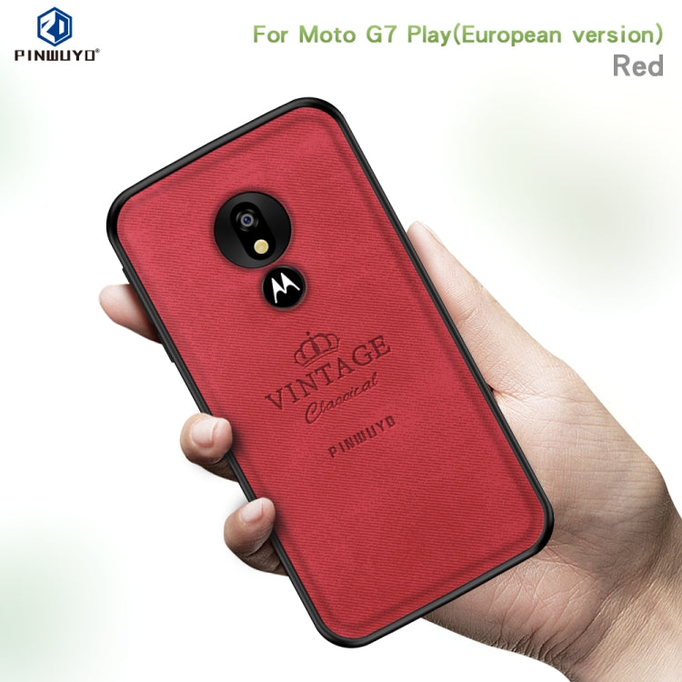 PINWUYO Shockproof Waterproof Full Coverage PC + TPU + Skin Protective Case for Motorola Moto G7 Play (Eurasian Version)(Red) - Motorola Cases by PINWUYO | Online Shopping UK | buy2fix