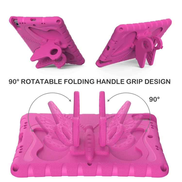 For iPad 10.2 2021 / 2020 / 2019 Butterfly Bracket EVA Shockproof Tablet Case(Rose Red) - iPad 10.2 Cases by buy2fix | Online Shopping UK | buy2fix