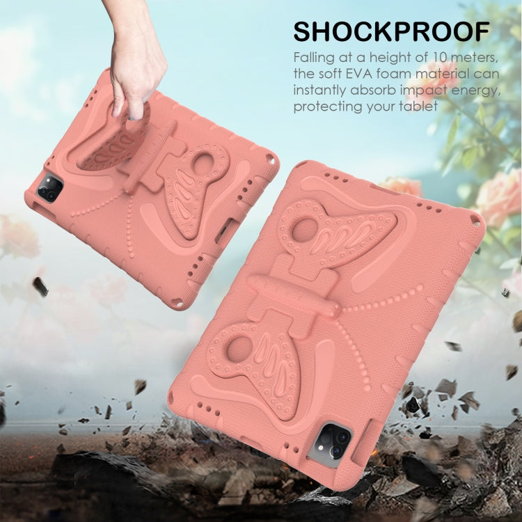 For iPad Air 2022/2020 10.9 Butterfly Bracket EVA Shockproof Tablet Case(Pink Orange) - iPad Air (2022) / (2020) 10.9 Cases by buy2fix | Online Shopping UK | buy2fix