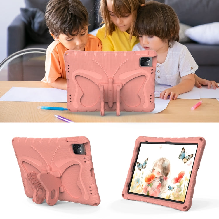 For iPad Air 2022/2020 10.9 Butterfly Bracket EVA Shockproof Tablet Case(Pink Orange) - iPad Air (2022) / (2020) 10.9 Cases by buy2fix | Online Shopping UK | buy2fix