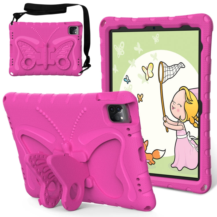 For iPad Air 2022/2020 10.9 Butterfly Bracket EVA Shockproof Tablet Case(Rose Red) - iPad Air (2022) / (2020) 10.9 Cases by buy2fix | Online Shopping UK | buy2fix