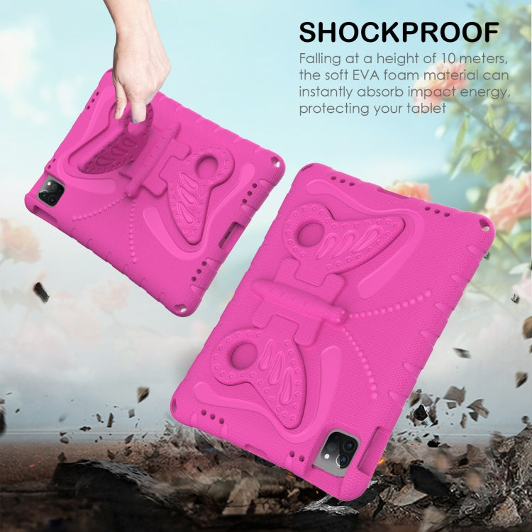 For iPad Air 2022/2020 10.9 Butterfly Bracket EVA Shockproof Tablet Case(Rose Red) - iPad Air (2022) / (2020) 10.9 Cases by buy2fix | Online Shopping UK | buy2fix