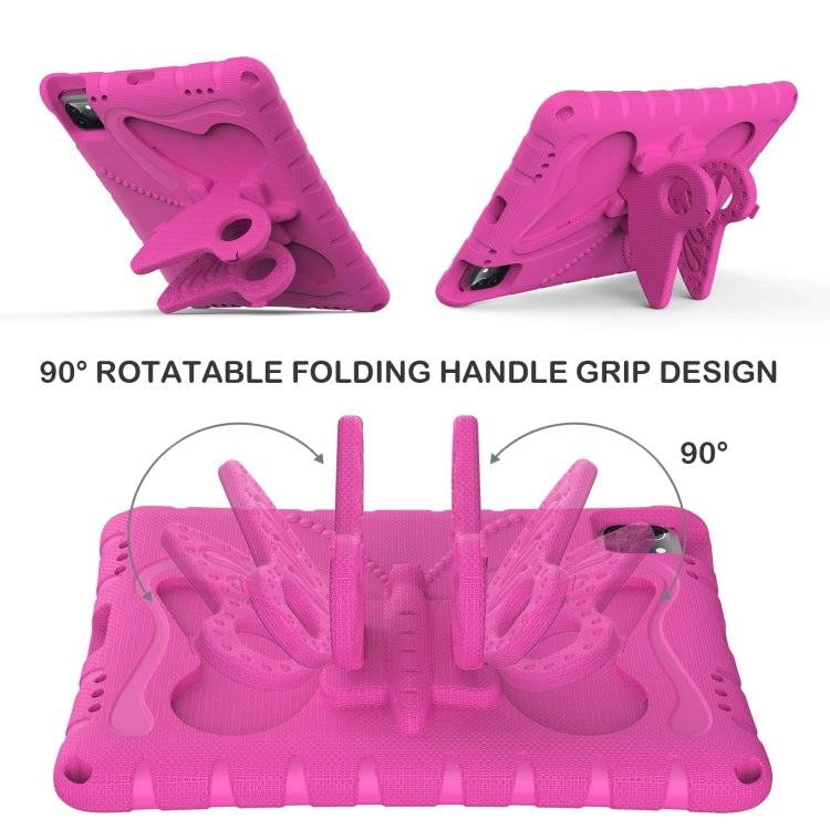 For iPad Air 2022/2020 10.9 Butterfly Bracket EVA Shockproof Tablet Case(Rose Red) - iPad Air (2022) / (2020) 10.9 Cases by buy2fix | Online Shopping UK | buy2fix