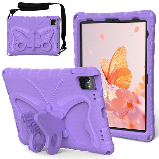 For iPad Pro 11 2022/2021 Butterfly Bracket EVA Shockproof Tablet Case(Light Purple) - iPad Pro 11 (2022/2021) Cases by buy2fix | Online Shopping UK | buy2fix