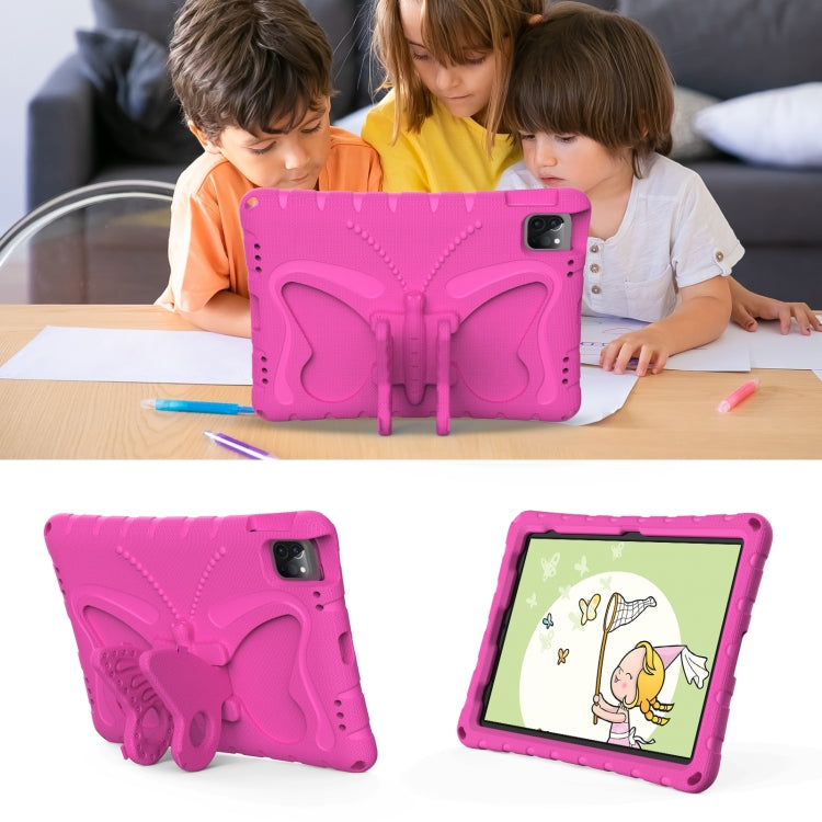 For iPad Pro 11 2022/2021 Butterfly Bracket EVA Shockproof Tablet Case(Rose Red) - iPad Pro 11 (2022/2021) Cases by buy2fix | Online Shopping UK | buy2fix