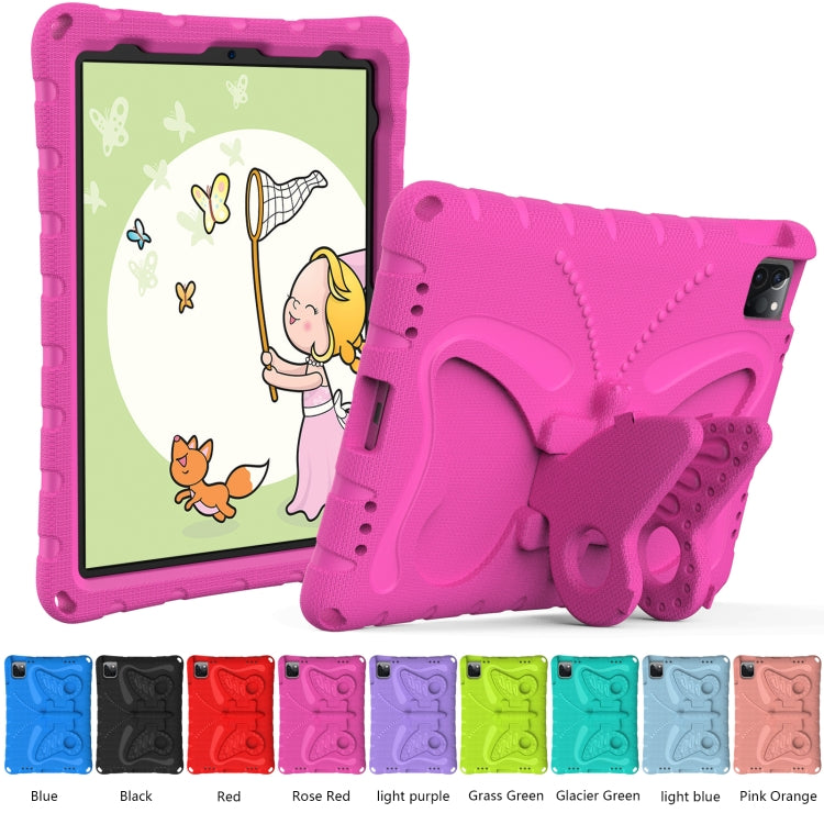 For iPad Pro 11 2022/2021 Butterfly Bracket EVA Shockproof Tablet Case(Rose Red) - iPad Pro 11 (2022/2021) Cases by buy2fix | Online Shopping UK | buy2fix