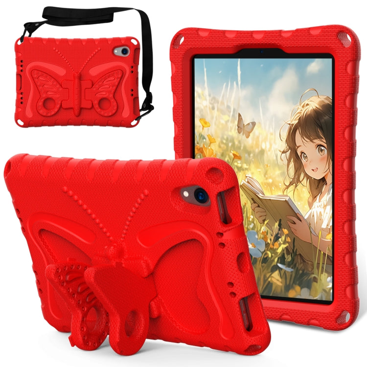 For iPad mini 6 / mini 2024 Butterfly Bracket EVA Shockproof Tablet Case(Red) - iPad mini 6 Cases by buy2fix | Online Shopping UK | buy2fix