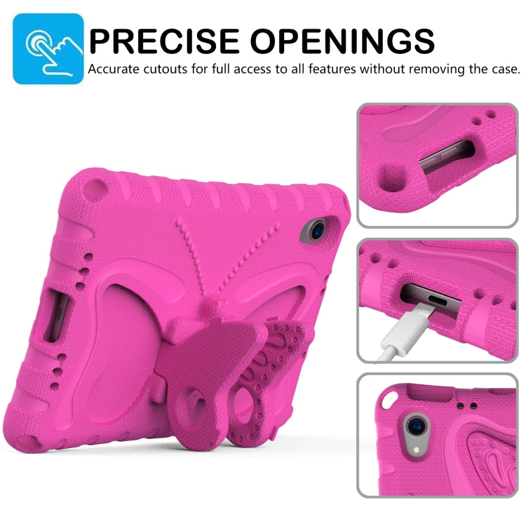 For iPad mini 6 / mini 2024 Butterfly Bracket EVA Shockproof Tablet Case(Rose Red) - iPad mini 6 Cases by buy2fix | Online Shopping UK | buy2fix