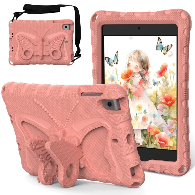 For iPad mini 1/2/3/4/5 Butterfly Bracket EVA Shockproof Tablet Case(Pink Orange) - iPad mini (2019) / mini 5 Cases by buy2fix | Online Shopping UK | buy2fix