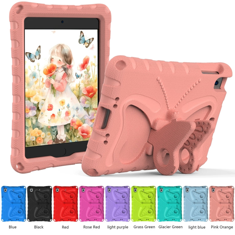 For iPad mini 1/2/3/4/5 Butterfly Bracket EVA Shockproof Tablet Case(Pink Orange) - iPad mini (2019) / mini 5 Cases by buy2fix | Online Shopping UK | buy2fix