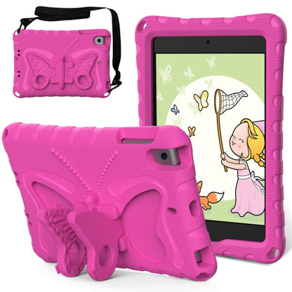 For iPad mini 1/2/3/4/5 Butterfly Bracket EVA Shockproof Tablet Case(Rose Red) - iPad mini (2019) / mini 5 Cases by buy2fix | Online Shopping UK | buy2fix
