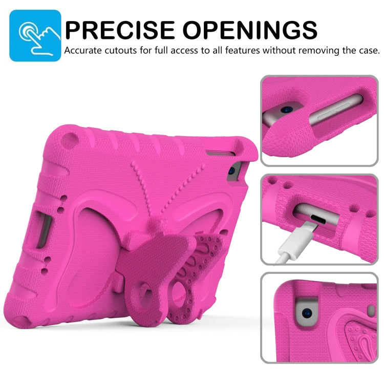 For iPad mini 1/2/3/4/5 Butterfly Bracket EVA Shockproof Tablet Case(Rose Red) - iPad mini (2019) / mini 5 Cases by buy2fix | Online Shopping UK | buy2fix