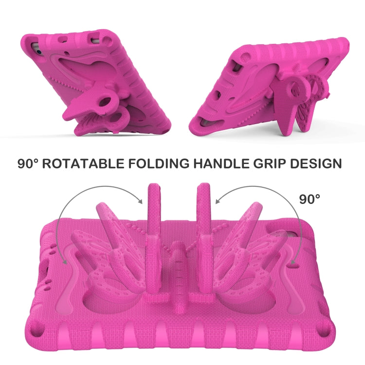 For iPad mini 1/2/3/4/5 Butterfly Bracket EVA Shockproof Tablet Case(Rose Red) - iPad mini (2019) / mini 5 Cases by buy2fix | Online Shopping UK | buy2fix