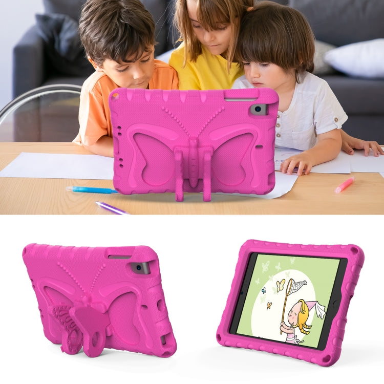 For iPad mini 1/2/3/4/5 Butterfly Bracket EVA Shockproof Tablet Case(Rose Red) - iPad mini (2019) / mini 5 Cases by buy2fix | Online Shopping UK | buy2fix