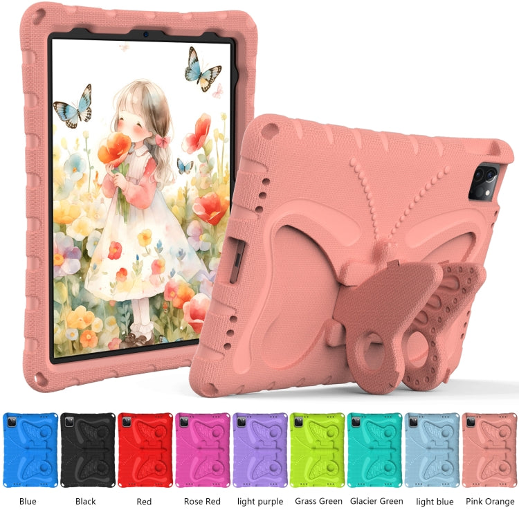 For iPad Air 11 2025 / 2024 Butterfly Bracket EVA Shockproof Tablet Case(Pink Orange) by buy2fix