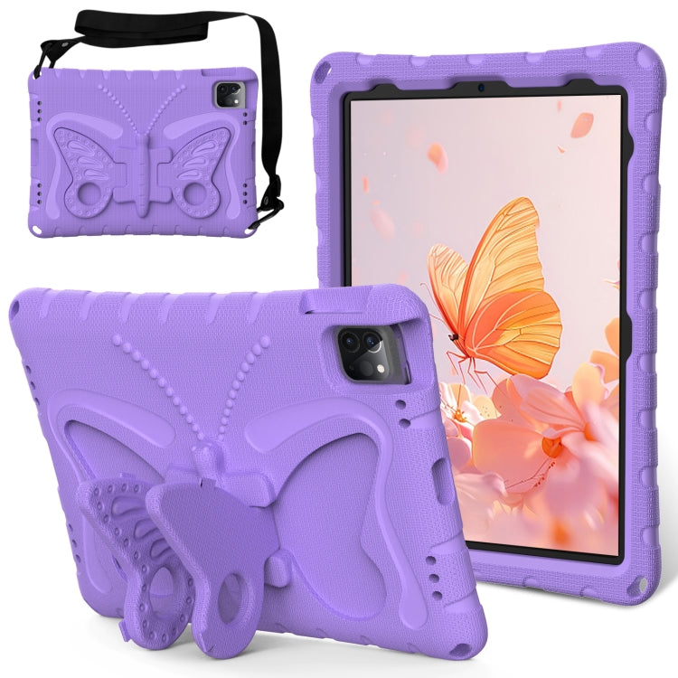 For iPad Air 11 2025 / 2024 Butterfly Bracket EVA Shockproof Tablet Case(Light Purple) by buy2fix