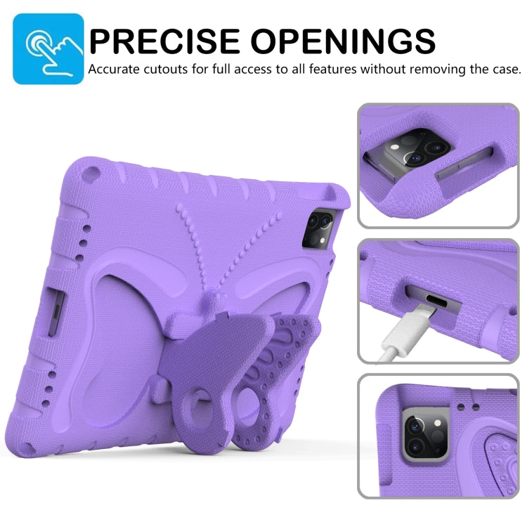 For iPad Air 11 2025 / 2024 Butterfly Bracket EVA Shockproof Tablet Case(Light Purple) by buy2fix