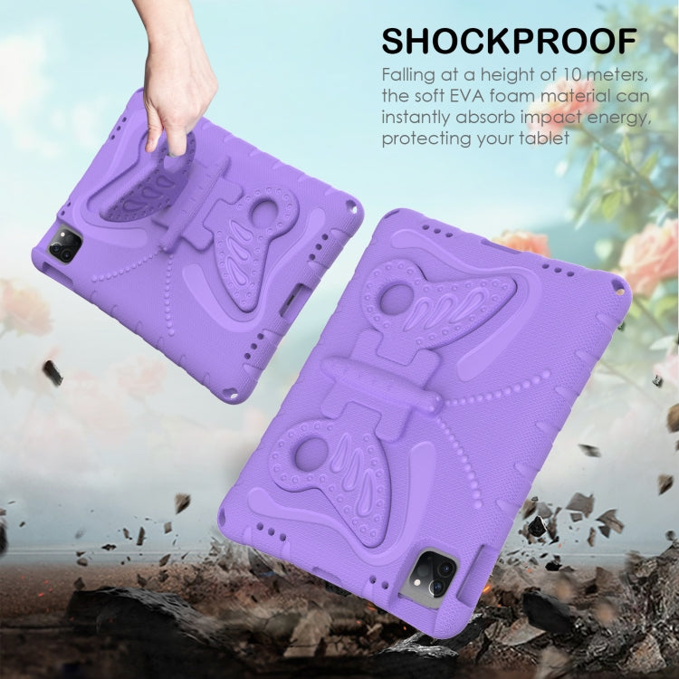 For iPad Air 11 2025 / 2024 Butterfly Bracket EVA Shockproof Tablet Case(Light Purple) by buy2fix