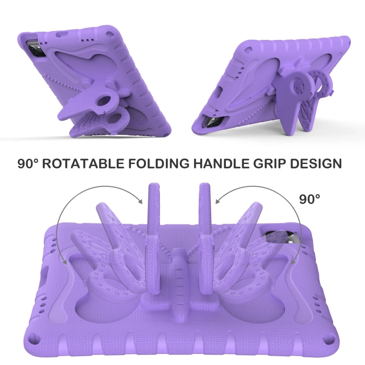 For iPad Air 11 2025 / 2024 Butterfly Bracket EVA Shockproof Tablet Case(Light Purple) by buy2fix