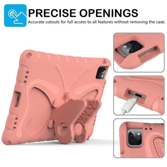For iPad Pro 11 2025 / 2024 Butterfly Bracket EVA Shockproof Tablet Case(Pink Orange) by buy2fix
