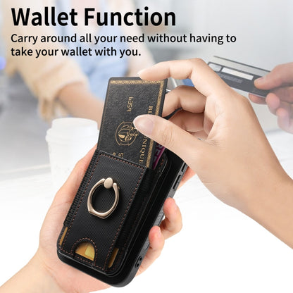 For iPhone 15 Pro Retro Splitable Magnetic Stand Card Bag Leather Phone Case(Black) - iPhone 15 Pro Cases by buy2fix | Online Shopping UK | buy2fix
