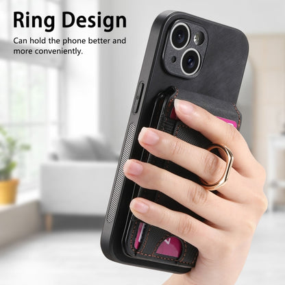 For iPhone 15 Pro Retro Splitable Magnetic Stand Card Bag Leather Phone Case(Black) - iPhone 15 Pro Cases by buy2fix | Online Shopping UK | buy2fix
