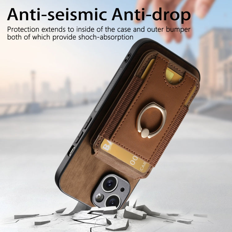 For iPhone 15 Pro Retro Splitable Magnetic Stand Card Bag Leather Phone Case(Brown) - iPhone 15 Pro Cases by buy2fix | Online Shopping UK | buy2fix
