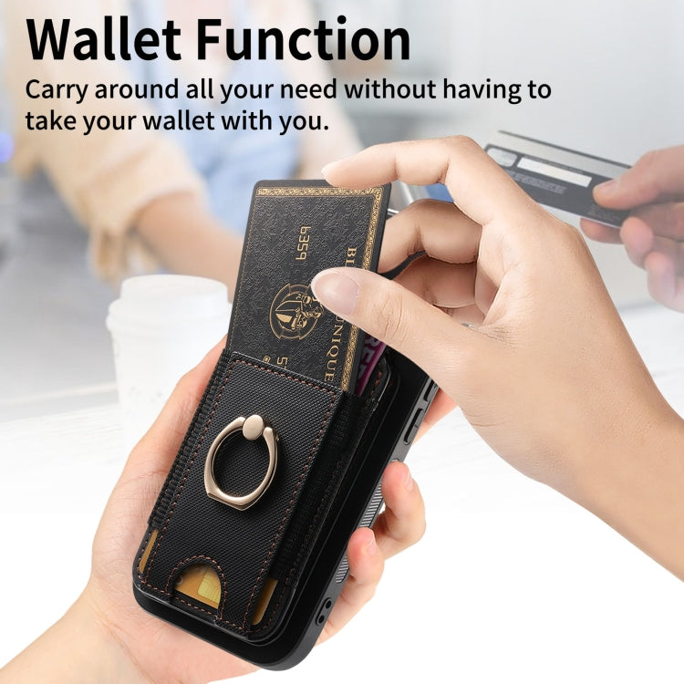 For iPhone 15 Retro Splitable Magnetic Stand Card Bag Leather Phone Case(Black) - iPhone 15 Cases by buy2fix | Online Shopping UK | buy2fix